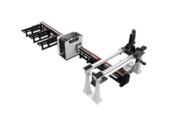 High Efficiency CNC Horizontal Band Sawing Line For Aluminum Bars